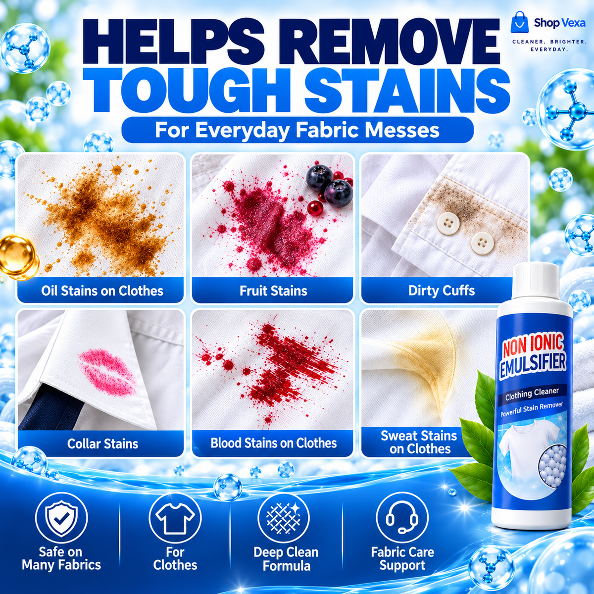 All-Purpose Clothing Stain Cleaner – Removes Coffee, Wine & Oil Stains in Seconds! BUY 1 GET 1 FREE